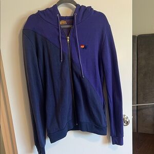 Aviator Nation Purple and Blue Zip-Up Sweater